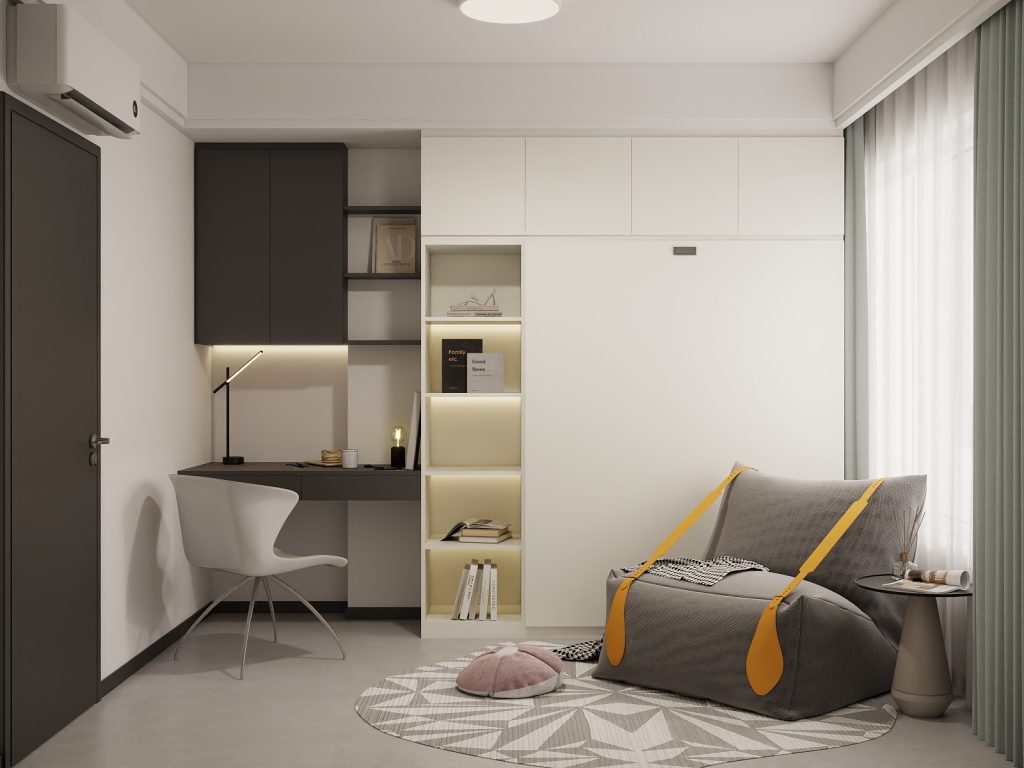 Bedroom 2 Space Saving Beds with Casement Wardrobe (10.5 feet)
