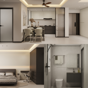 Jurong East Toh Guan Grove 4-Room Design C (Kitchen, Master Bedroom, and Bathroom Cabinets)