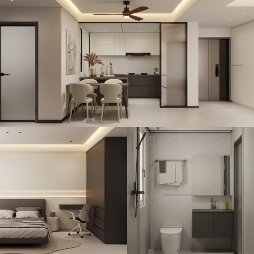 Jurong East Toh Guan Grove 4-Room Design C (Kitchen, Master Bedroom, and Bathroom Cabinets)