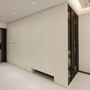 Foyer Full Height Shoes Cabinet and Bomb Shelter Door & Living Full Height Storage (14 feet)