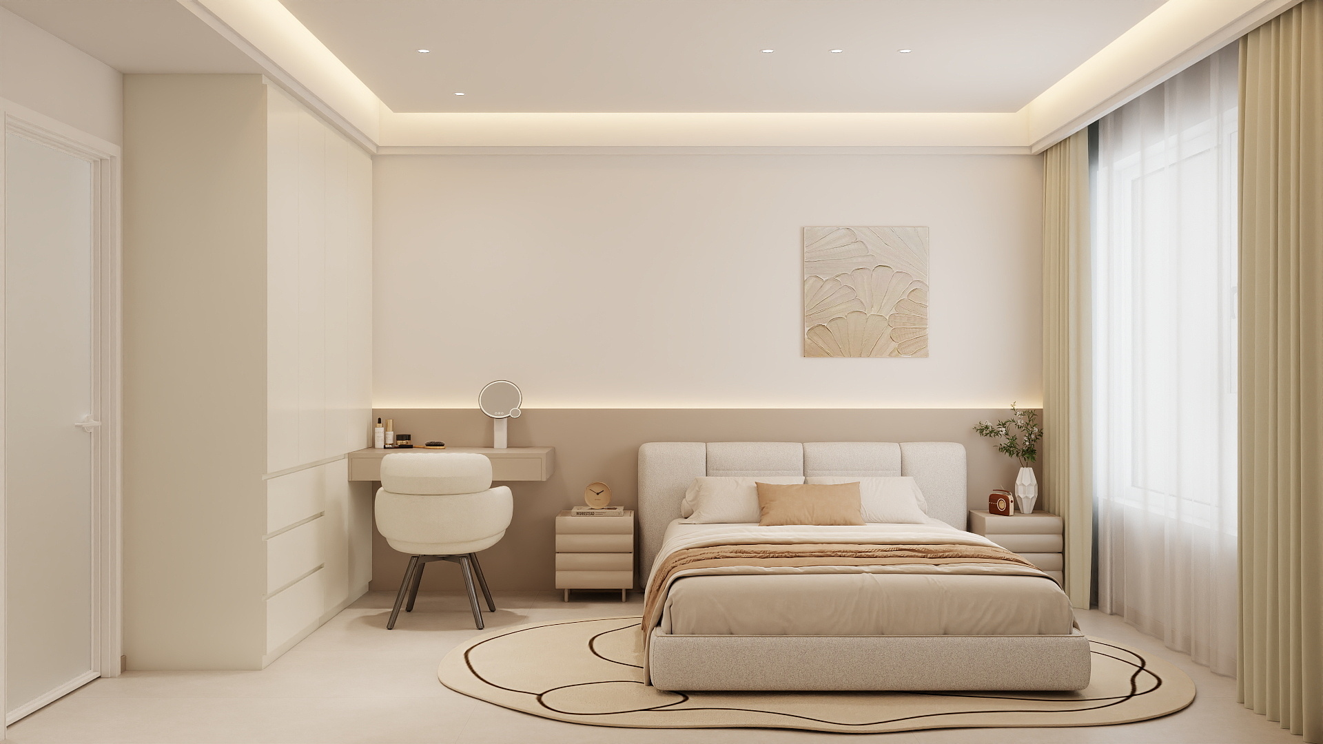 Master Bedroom Headboard with LED Strip
