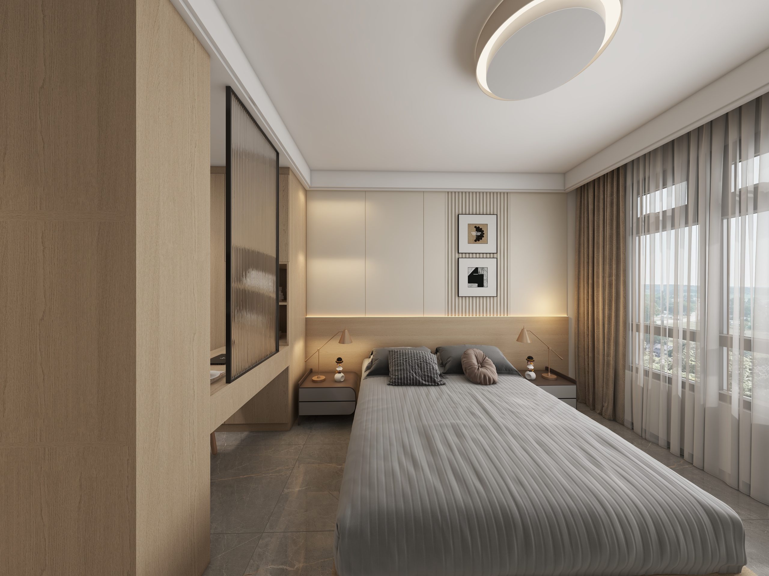 Master Bedroom Bedhead with LED Strip & Feature Wall