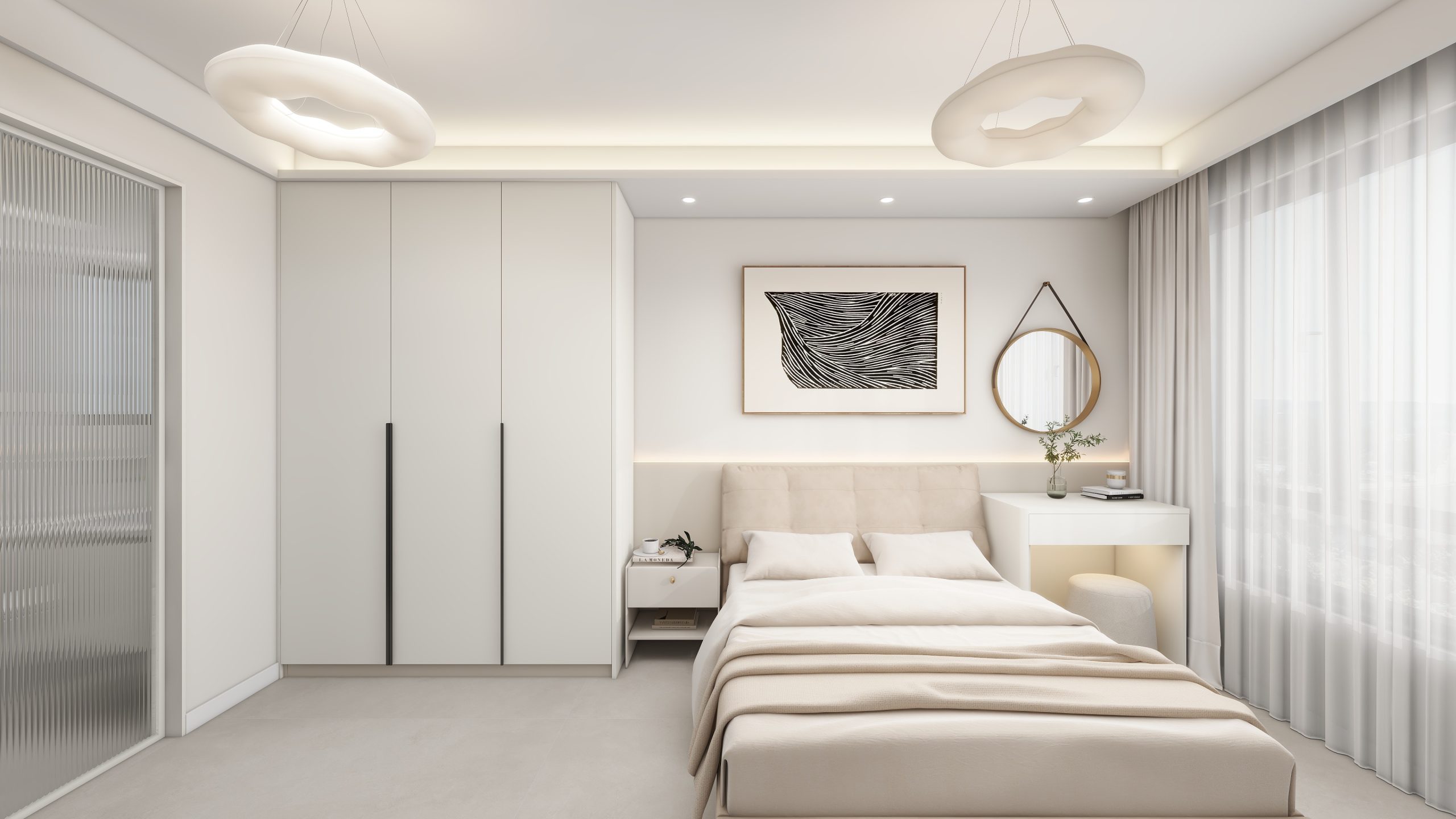 Master Bedroom Headboard with LED Strip