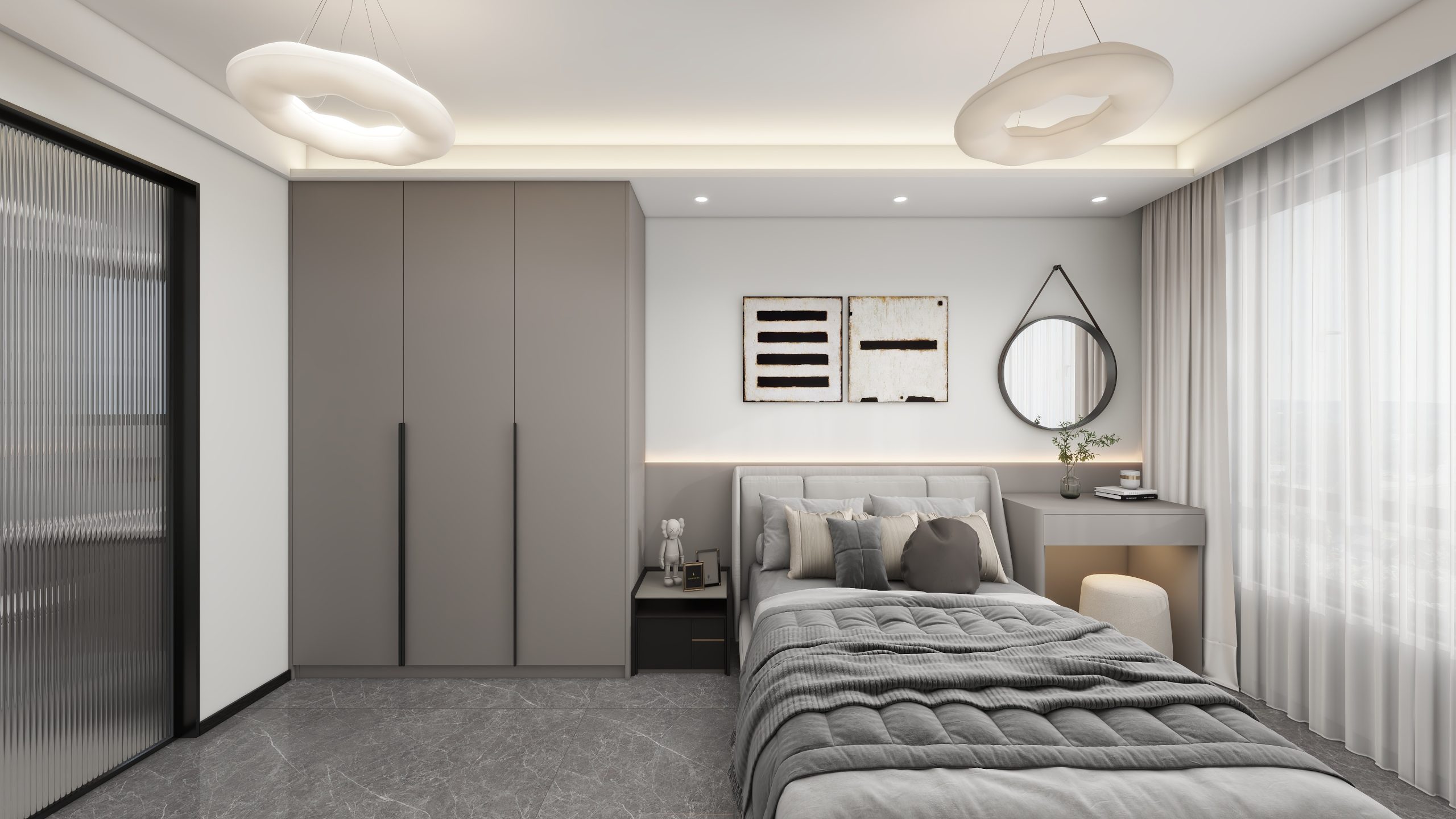 Master Bedroom Headboard with LED Strip