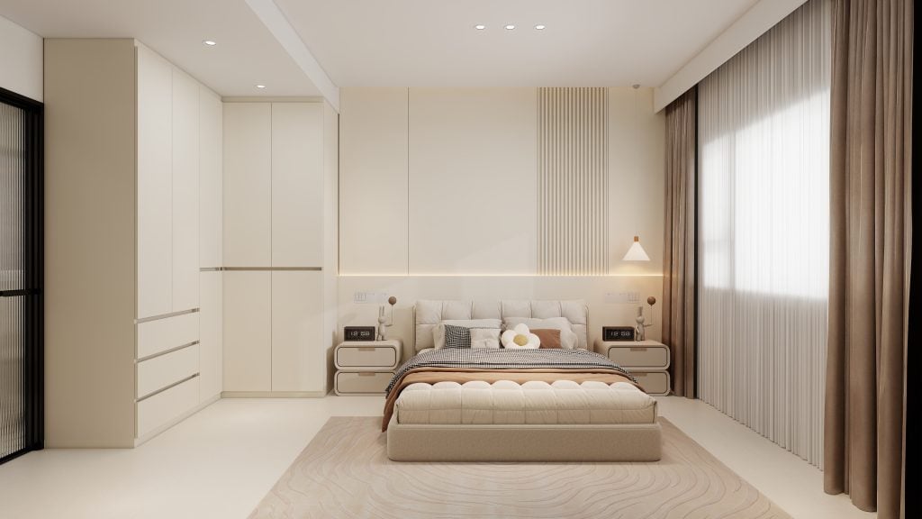 Customized wardrobe for Tengah BTO with pull-out drawers