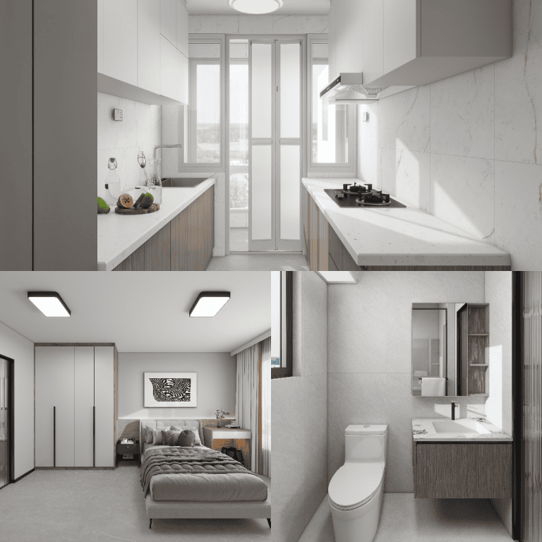 Grove Spring 5-Room Design B (Kitchen, Master Bedroom, and Bathroom Cabinets)