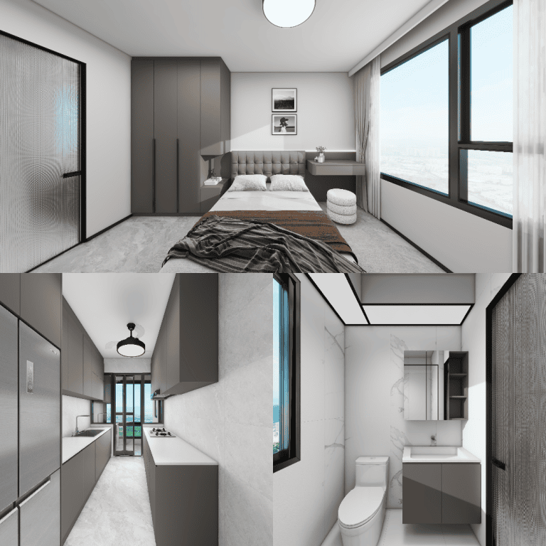 Grove Spring 4-Room Design C (Kitchen, Master Bedroom, and Bathroom Cabinets)