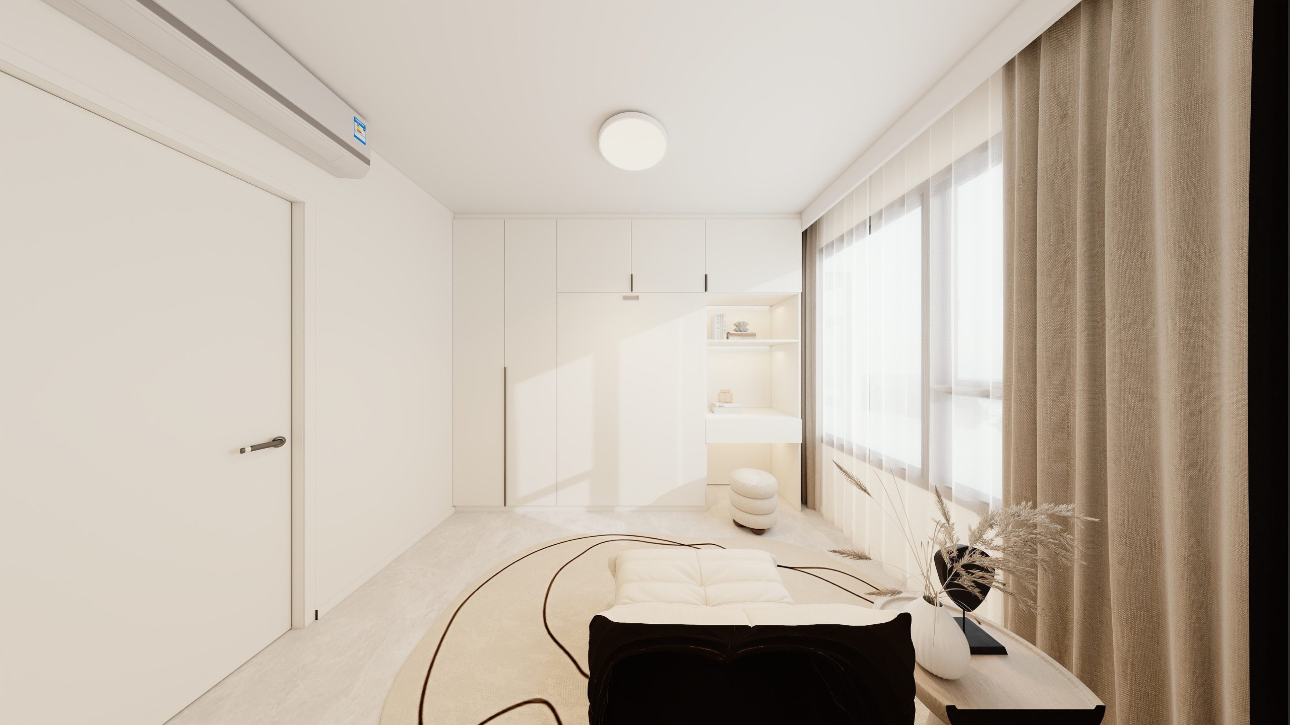 Bedroom 2 Space-Saving Bed with Casement Wardrobe and Dressing table