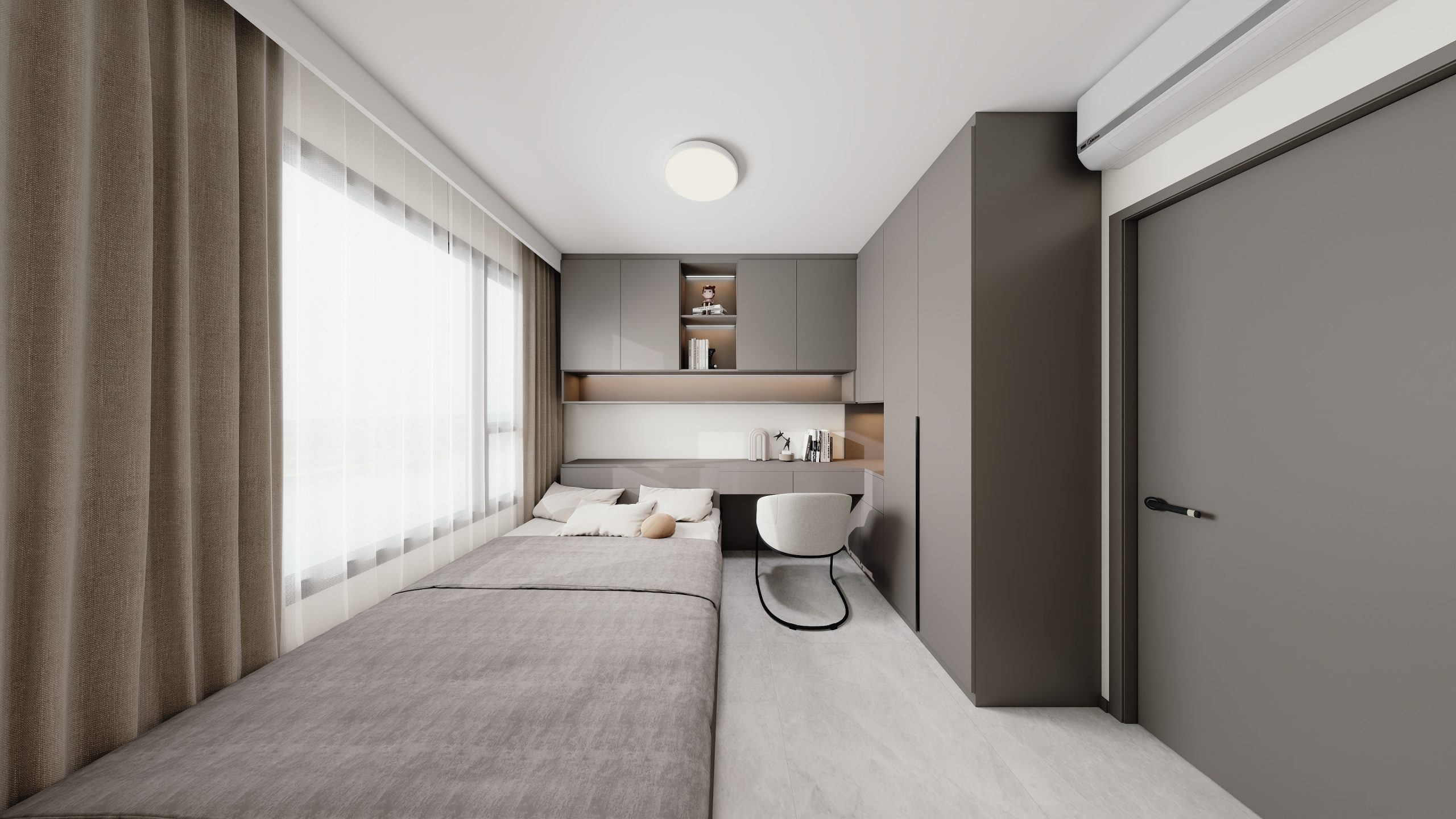 Bedroom 1 Tatami Platform Bed with Storage with Study Table