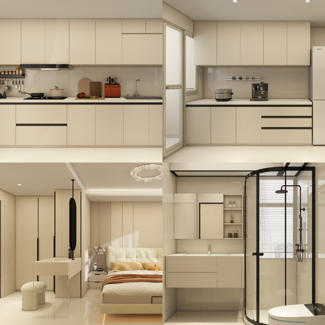Tengah Garden Bloom 5-Room Design A (Kitchen, Master Bedroom, and Bathroom Cabinets)