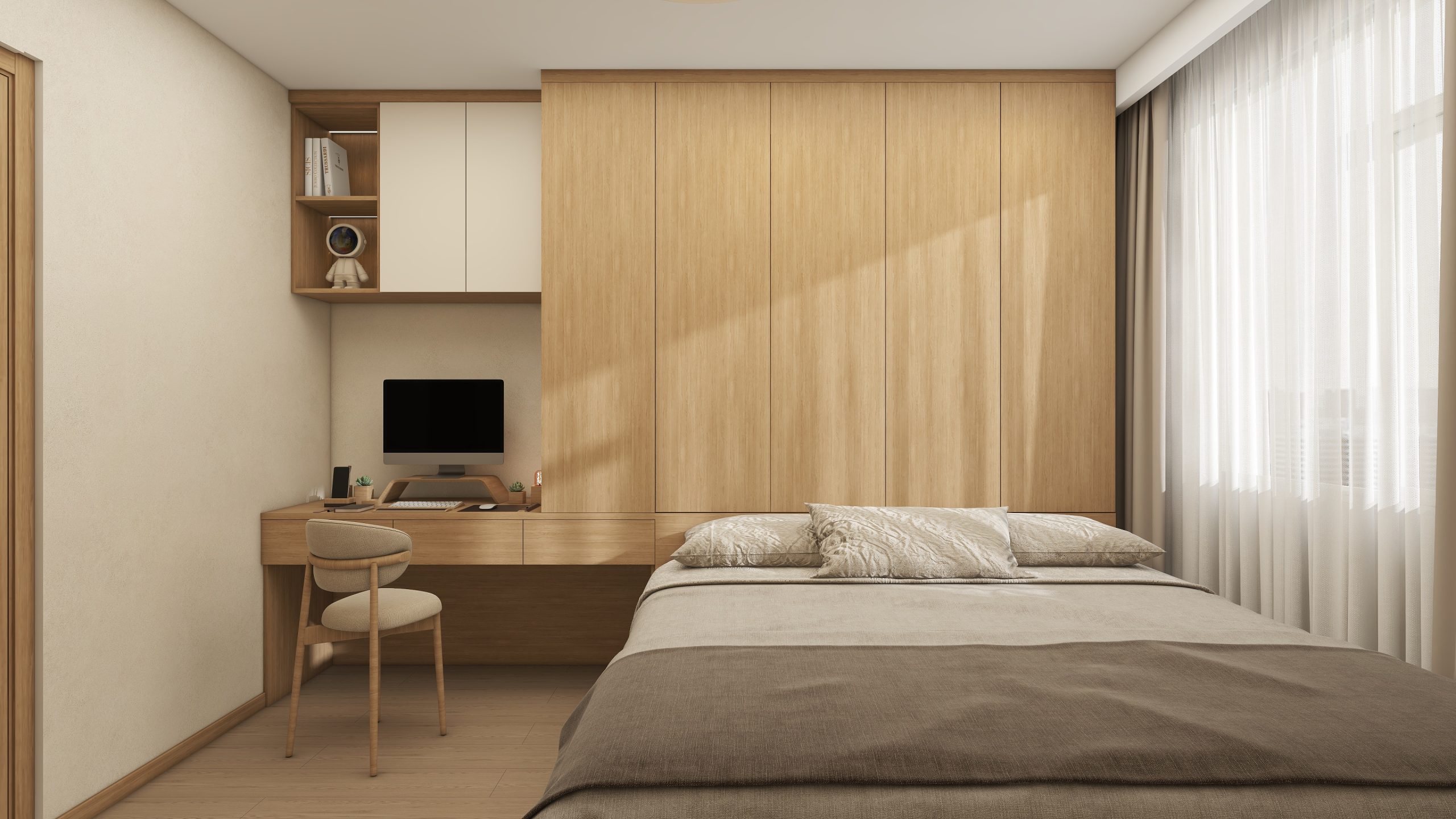 Bedroom 1 Tatami Platform Bed with Storage with Study Table