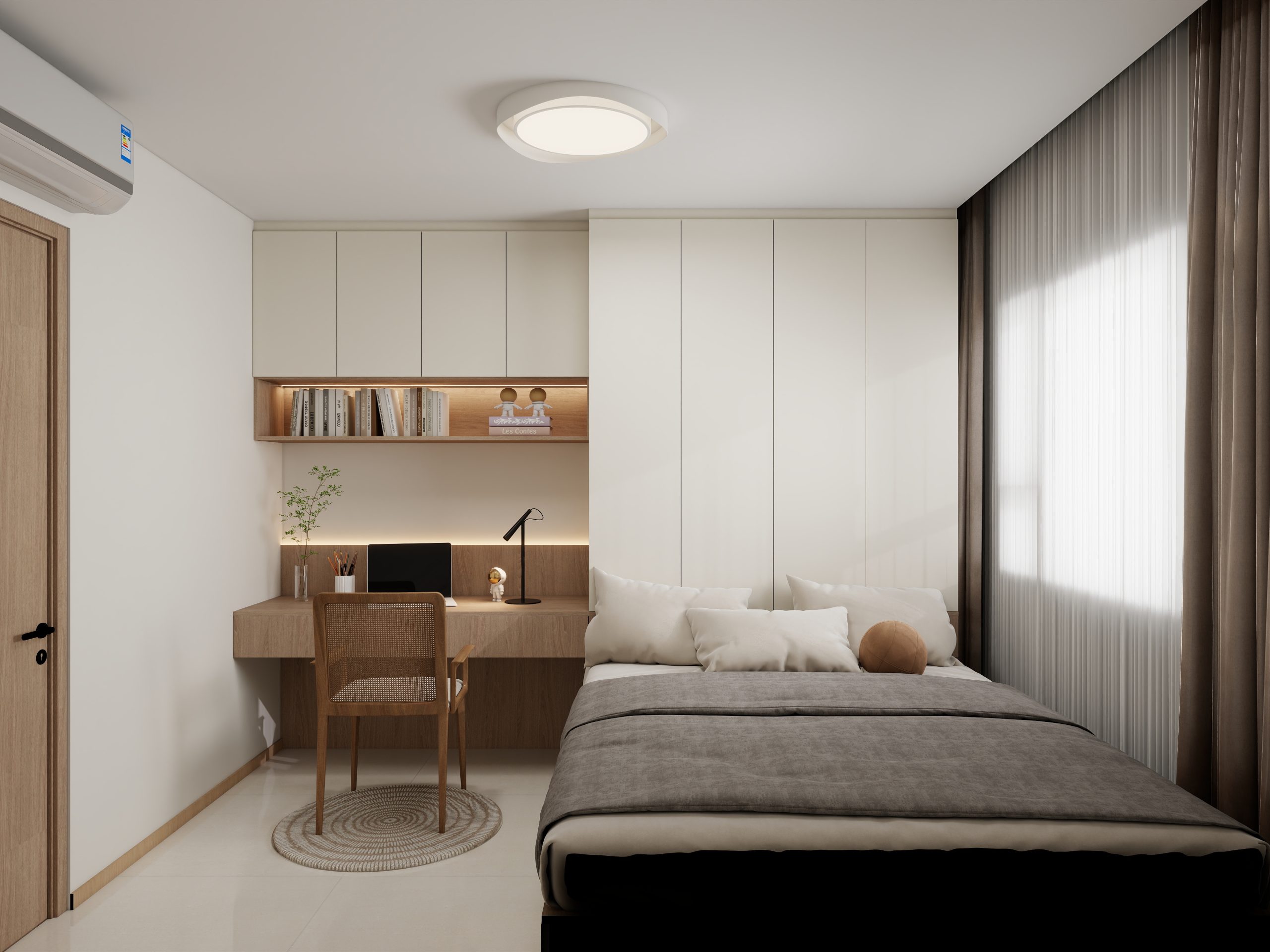 Bedroom 1 Tatami Platform Bed with Storage with Study Table