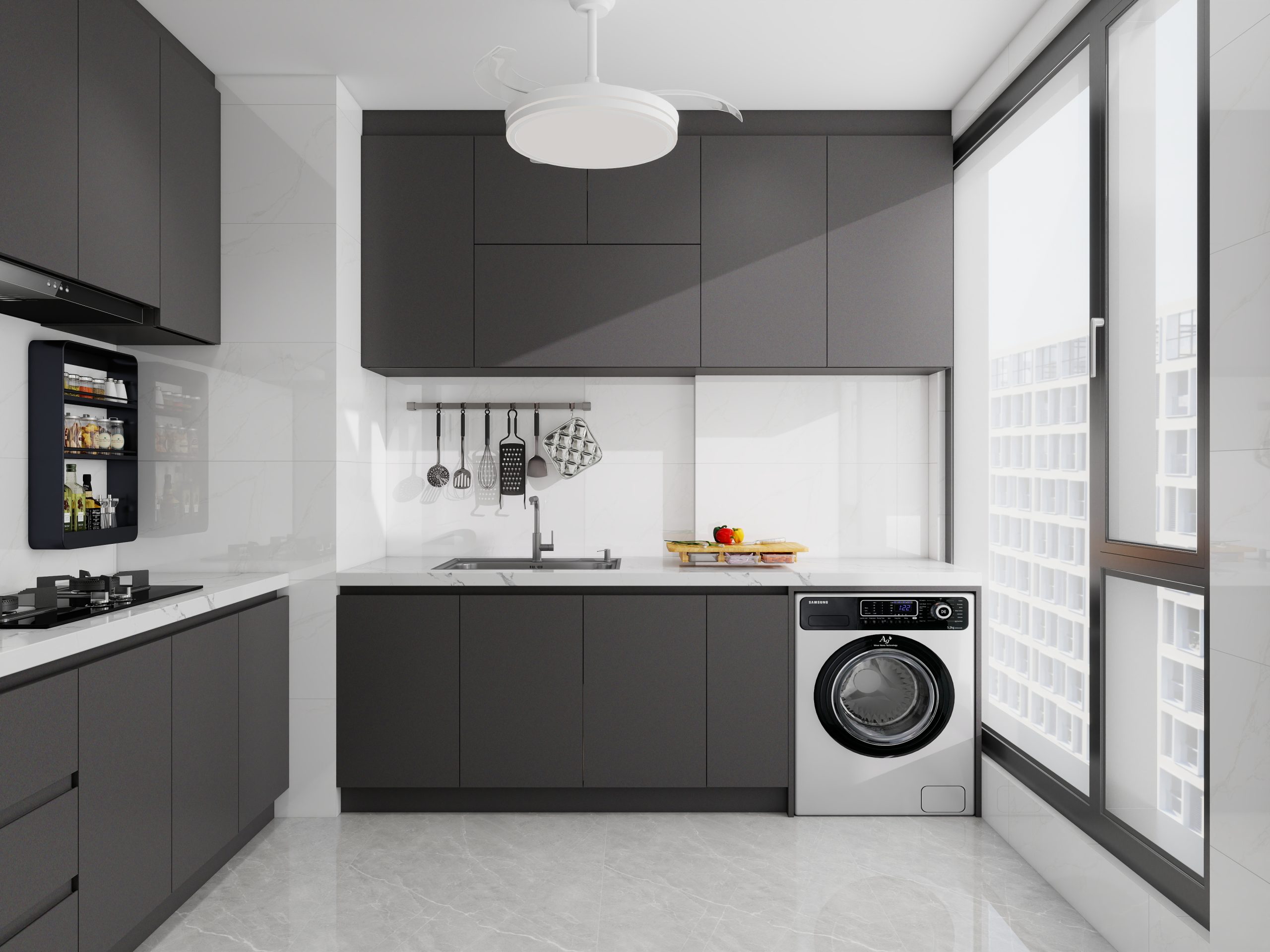 Tengah Parc Residences 3-Room Design C (Kitchen, Master Bedroom, and Bathroom Cabinets)