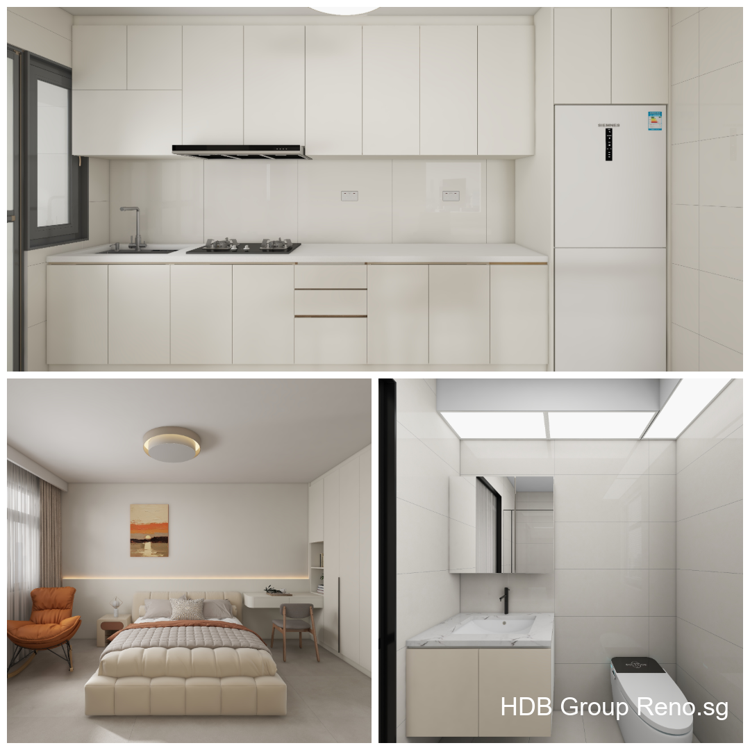 Punggol Point Cove 5-Room Design A (Kitchen, Master Bedroom, and Bathroom Cabinets)