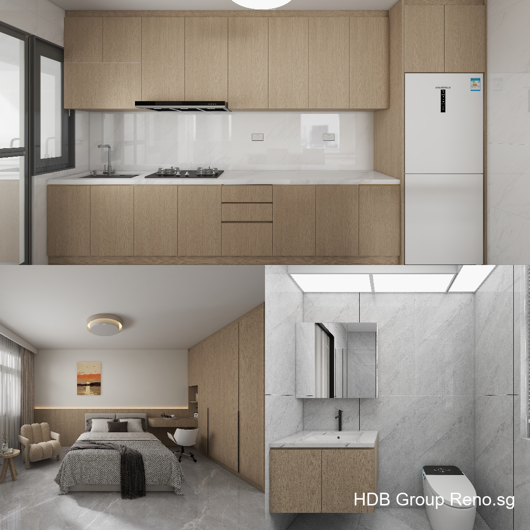 Punggol Point Cove 5-Room Design B (Kitchen, Master Bedroom, and Bathroom Cabinets)