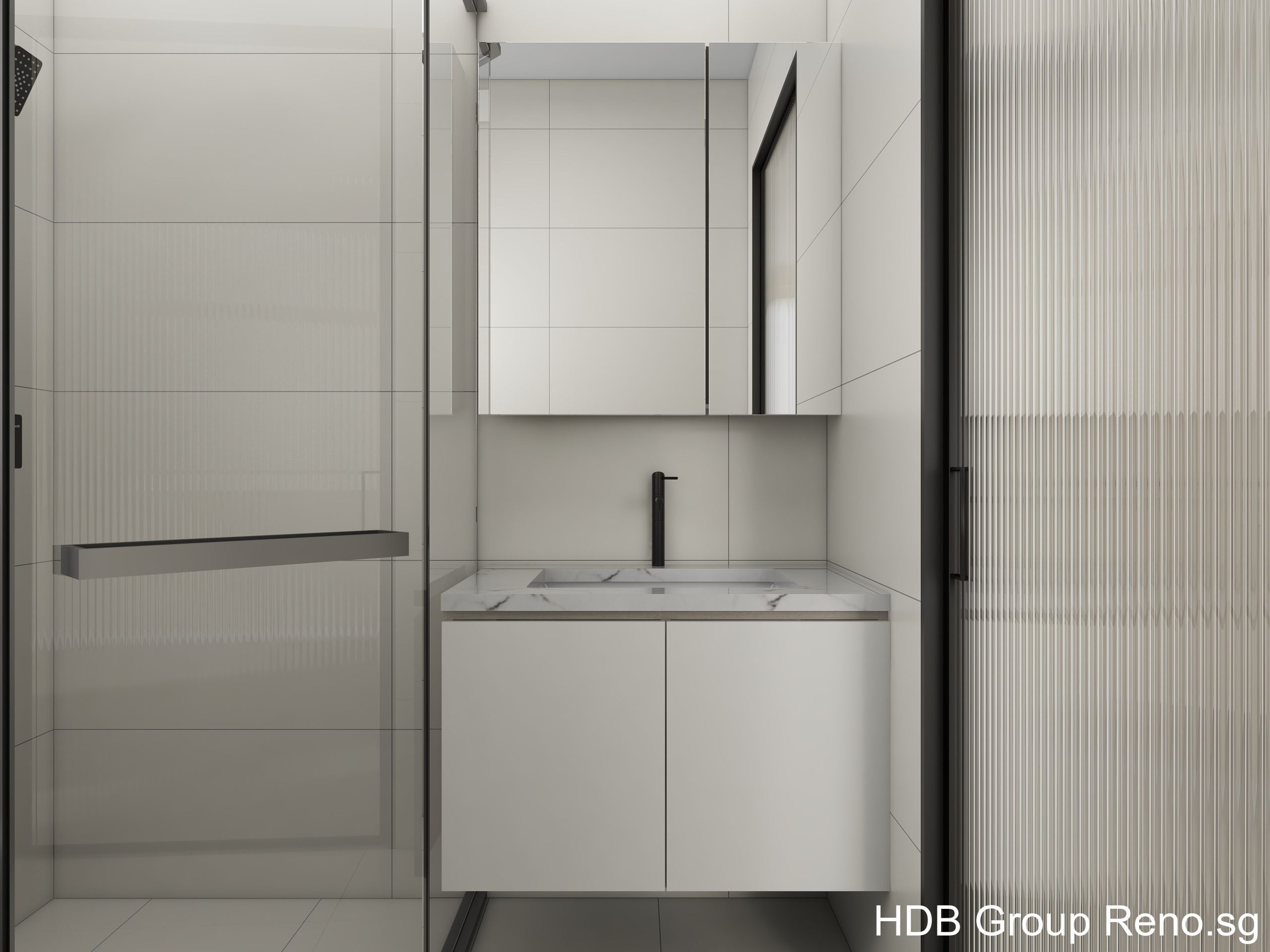 Punggol Point Cove 2-Room Design A (Kitchen, Master Bedroom, and Bathroom Cabinets)