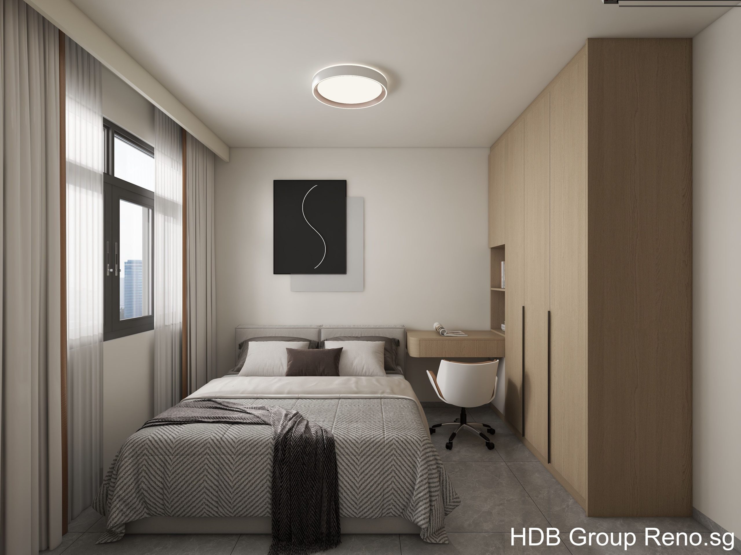 Punggol Point Cove 2-Room Design B (Kitchen, Master Bedroom, and Bathroom Cabinets)