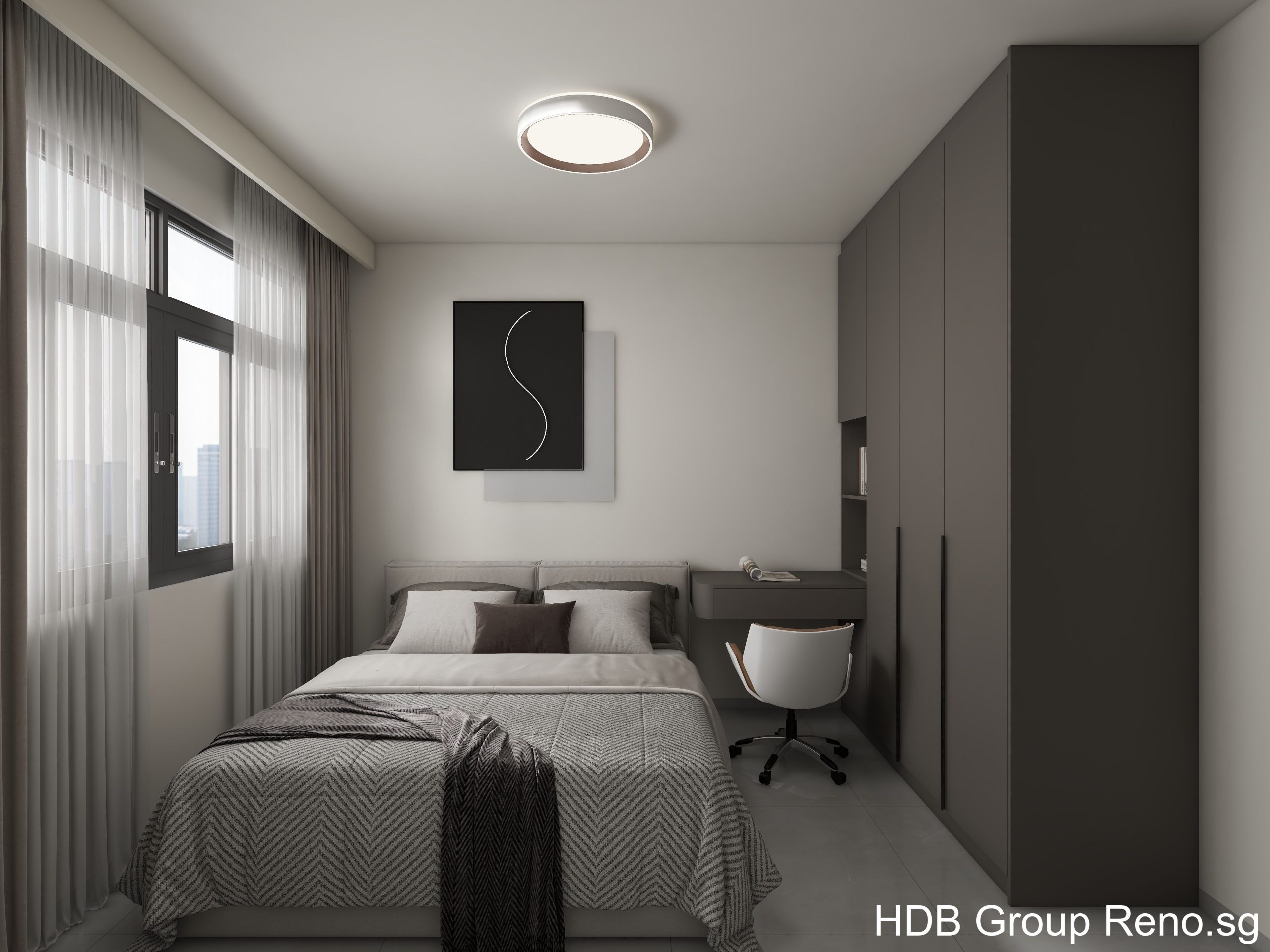 Punggol Point Cove 2-Room Design C (Kitchen, Master Bedroom, and Bathroom Cabinets)