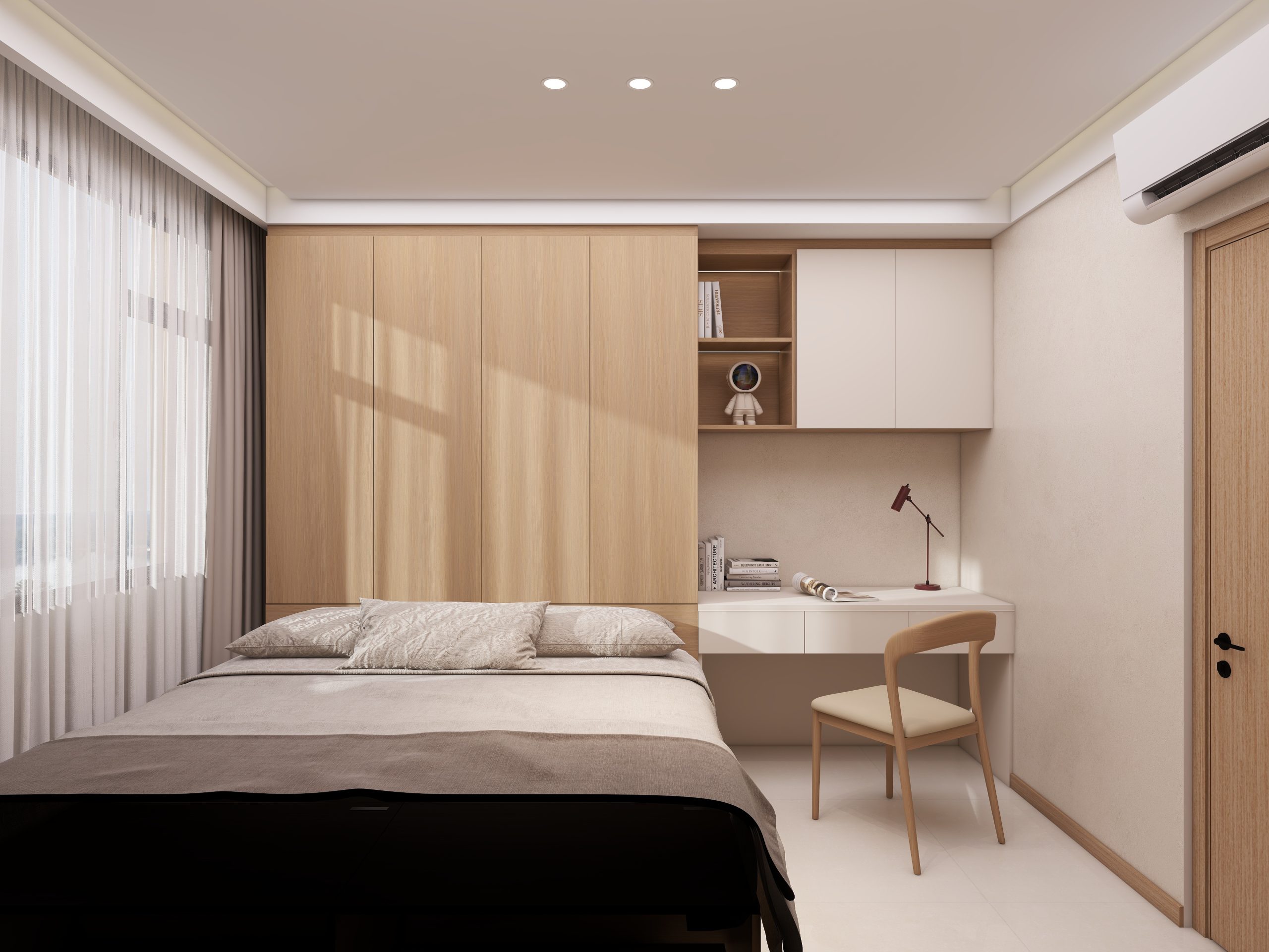 Bedroom 1 Tatami Platform Bed with Storage with Study Table
