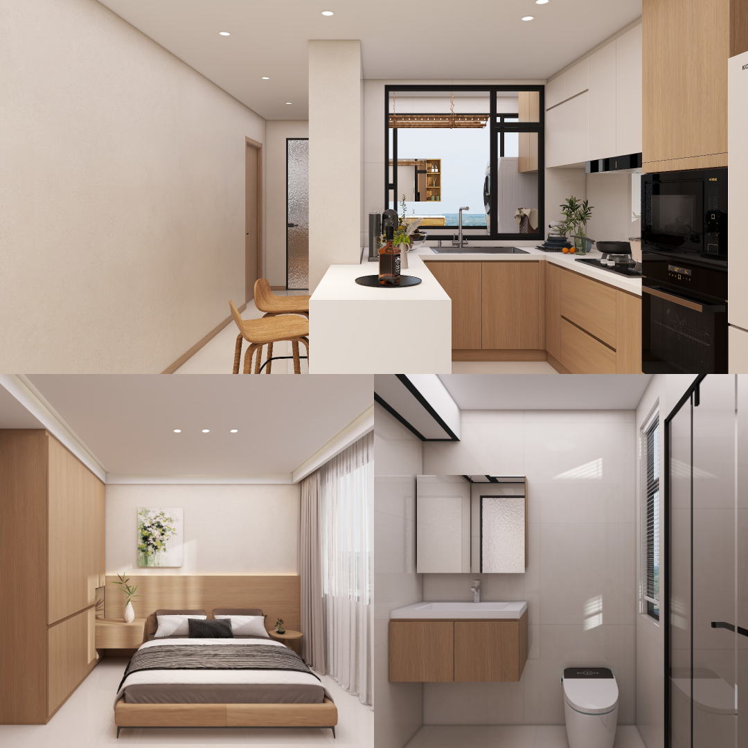 Tampines Green Jade 5-Room  Design B (Kitchen, Master Bedroom, and Bathroom Cabinets)