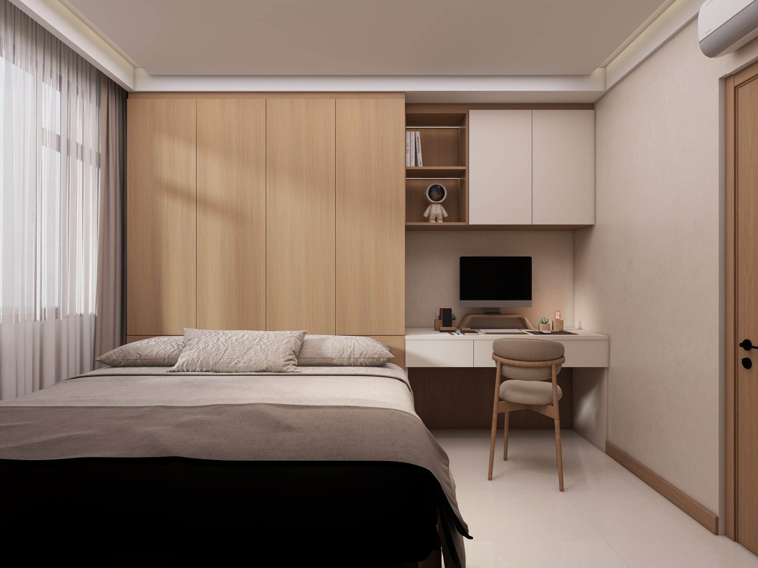 Bedroom 1 Tatami Platform Bed with Storage with Study Table
