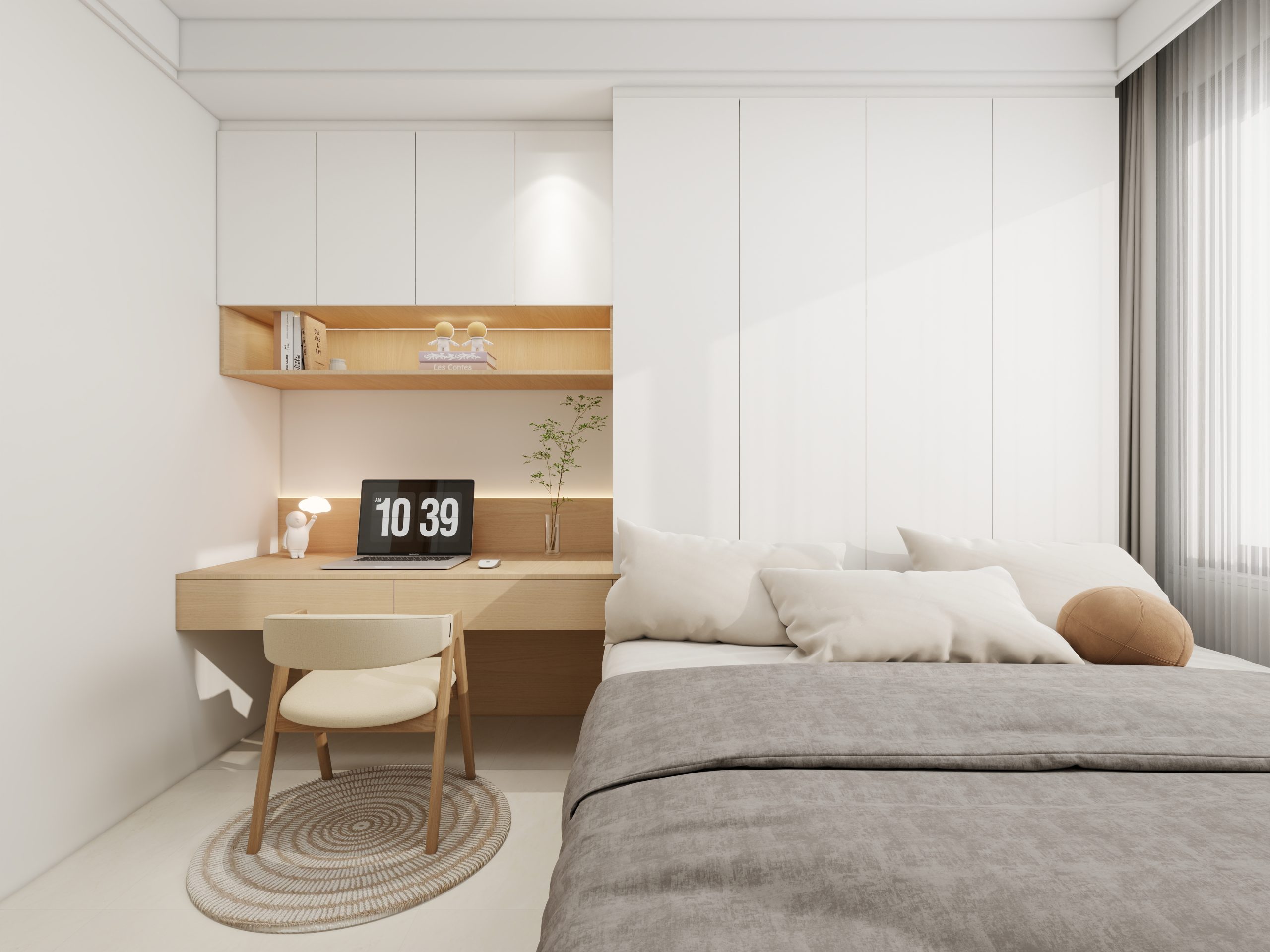 Bedroom 1 Tatami Platform Bed with Storage with Study Table