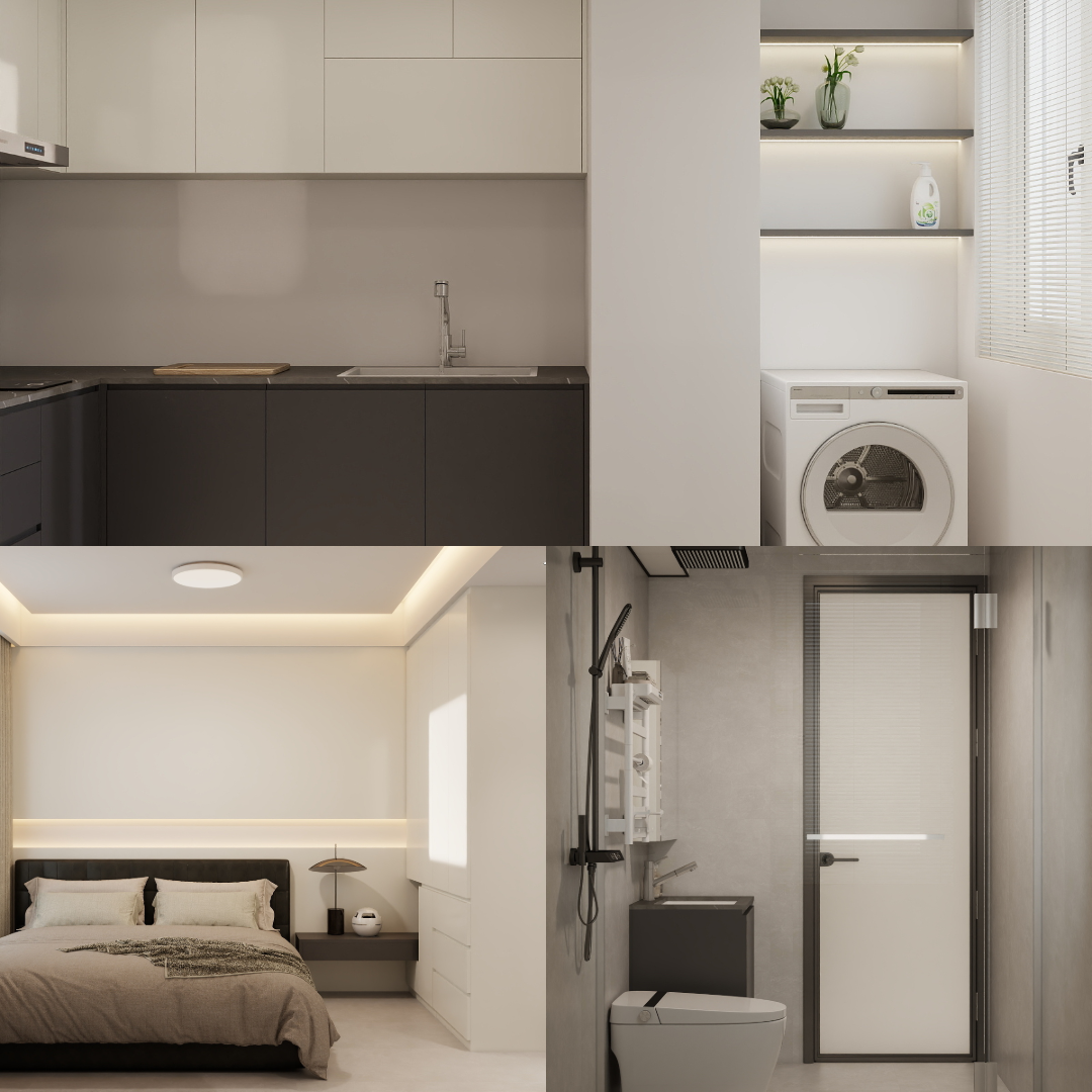 Jurong East Toh Guan Grove 2-Room Design C (Kitchen, Master Bedroom, and Bathroom Cabinets)