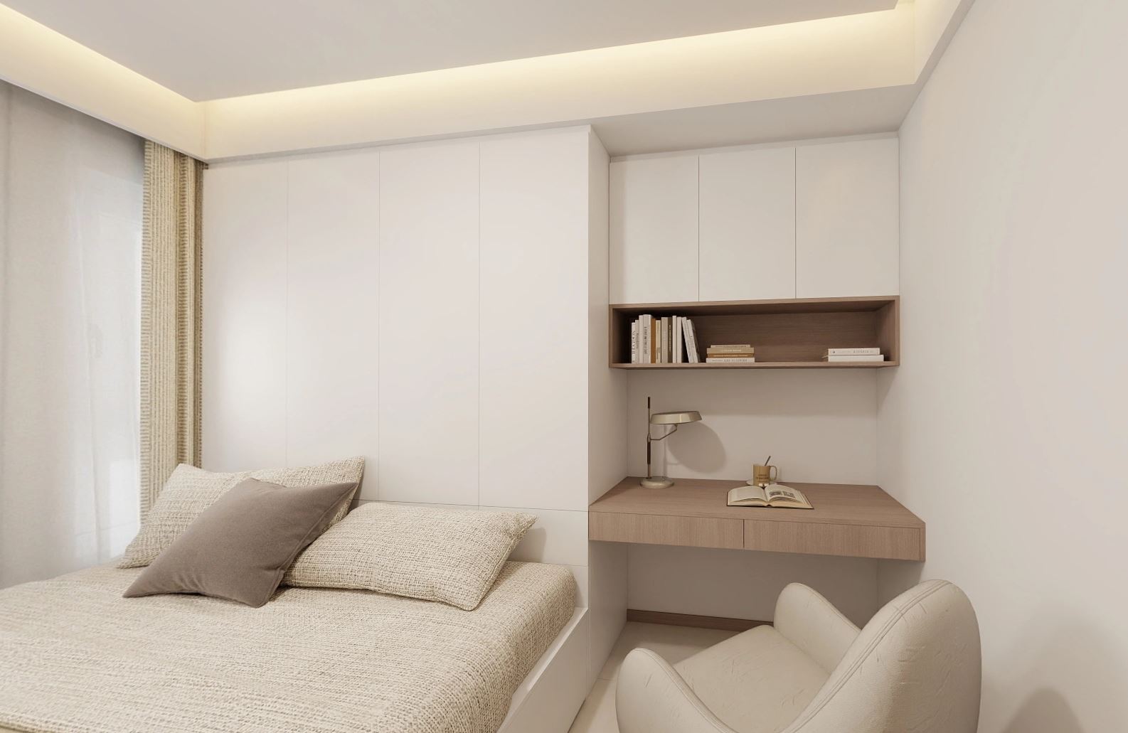 Bedroom 1 Tatami Platform Bed with Storage with Study Table