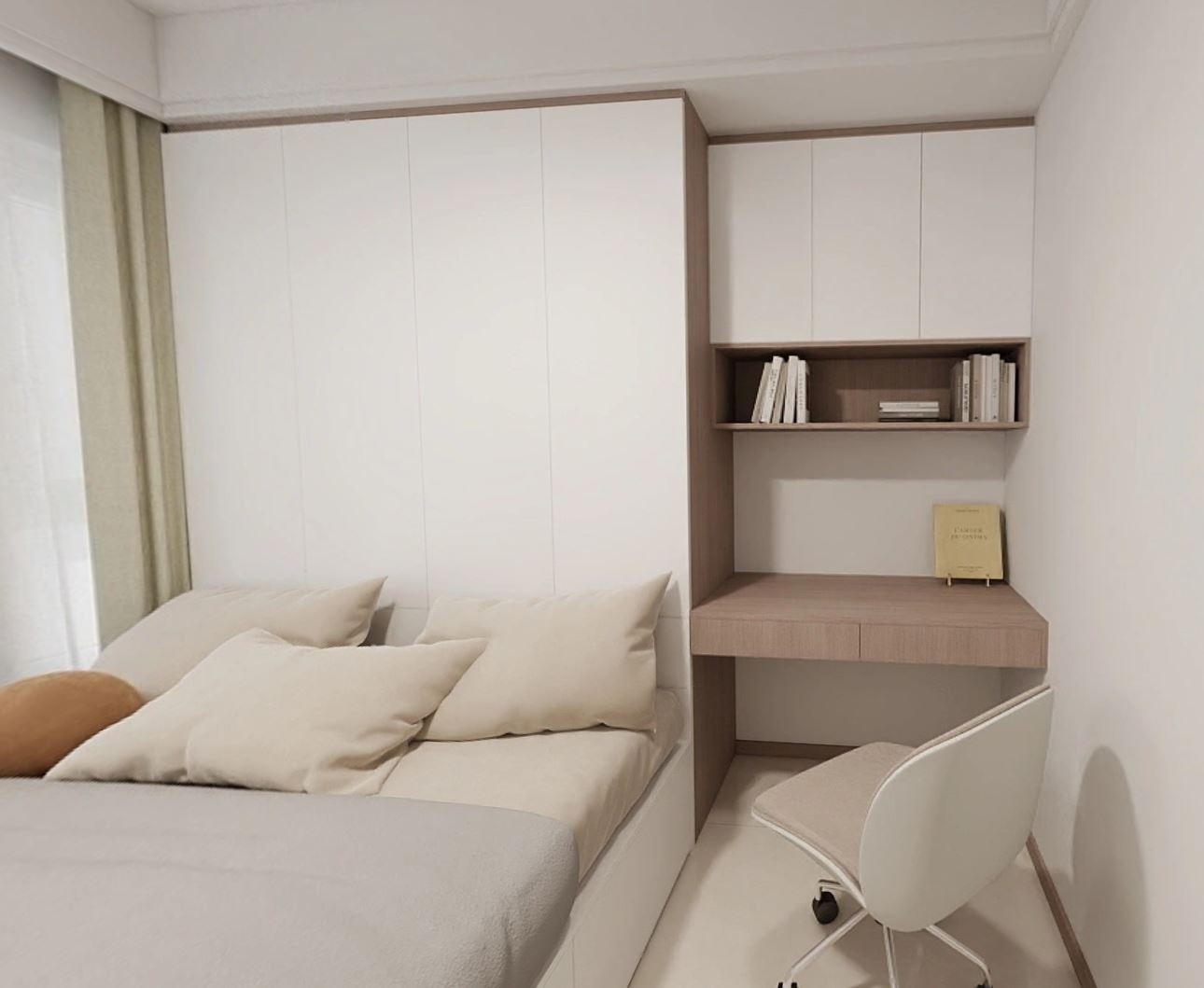 Bedroom 1 Tatami Platform Bed with Storage with Study Table